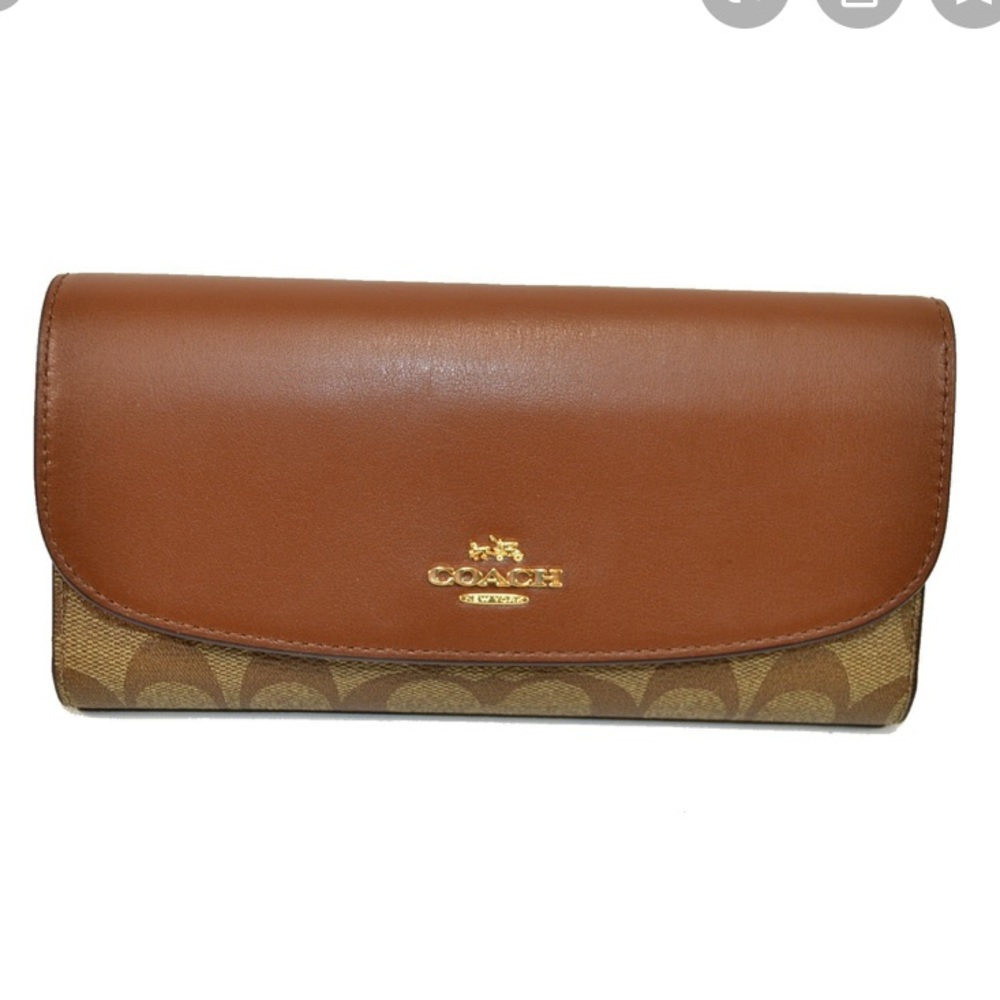 COACH SIGNATURE PVC CHECKBOOK WALLET